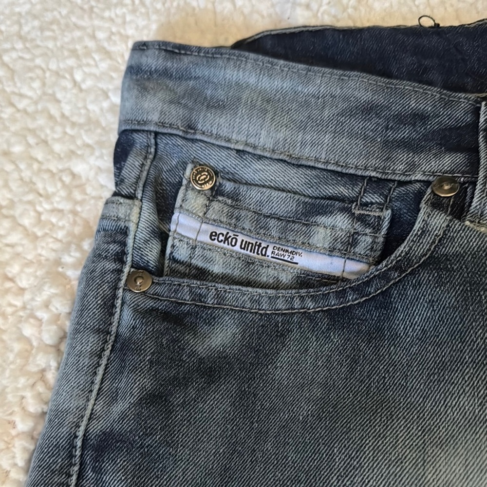 Men’s Ecko Unltd Blue Denim Shorts size 34 - Picture 3 of 4